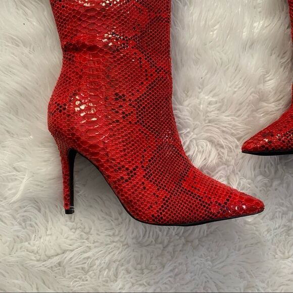 INC Rajel Red Snake Boots - Picture 5 of 9